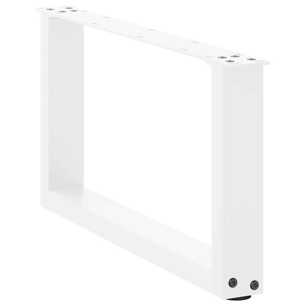 vidaXL Nogi do stolika kawowego w kształcie litery U 2 szt. Białe 70x(30-31) cm Stal
