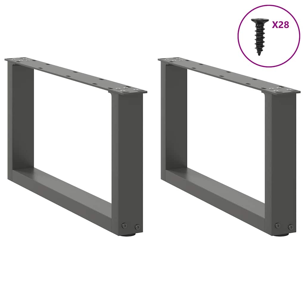 vidaXL Nogi do stolika kawowego w kształcie litery U 2 szt. Antracyt 70x(30-31) cm Stal