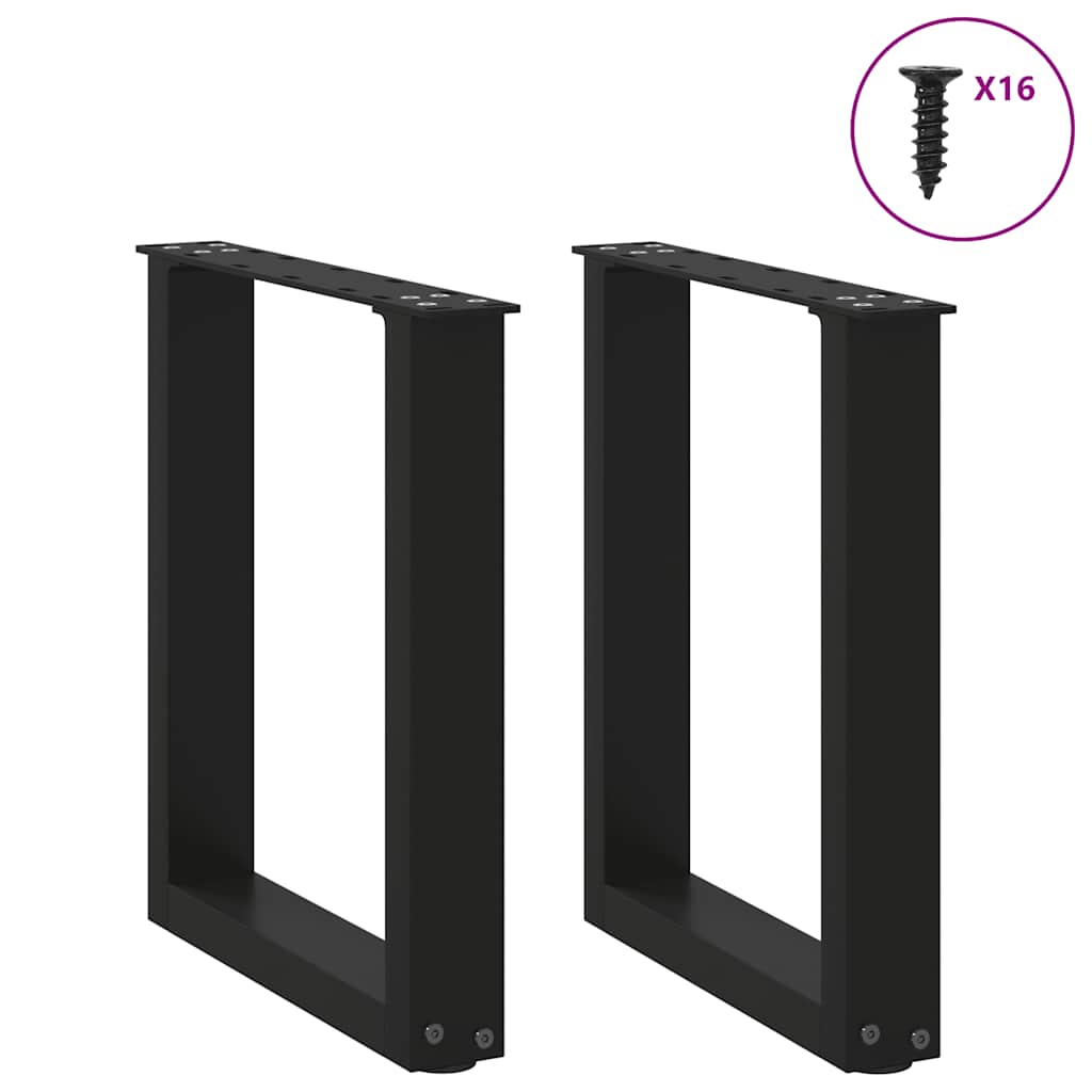 vidaXL Nogi do stolika kawowego w kształcie litery U 2 szt. Czarne 28x(42-43) cm Stal