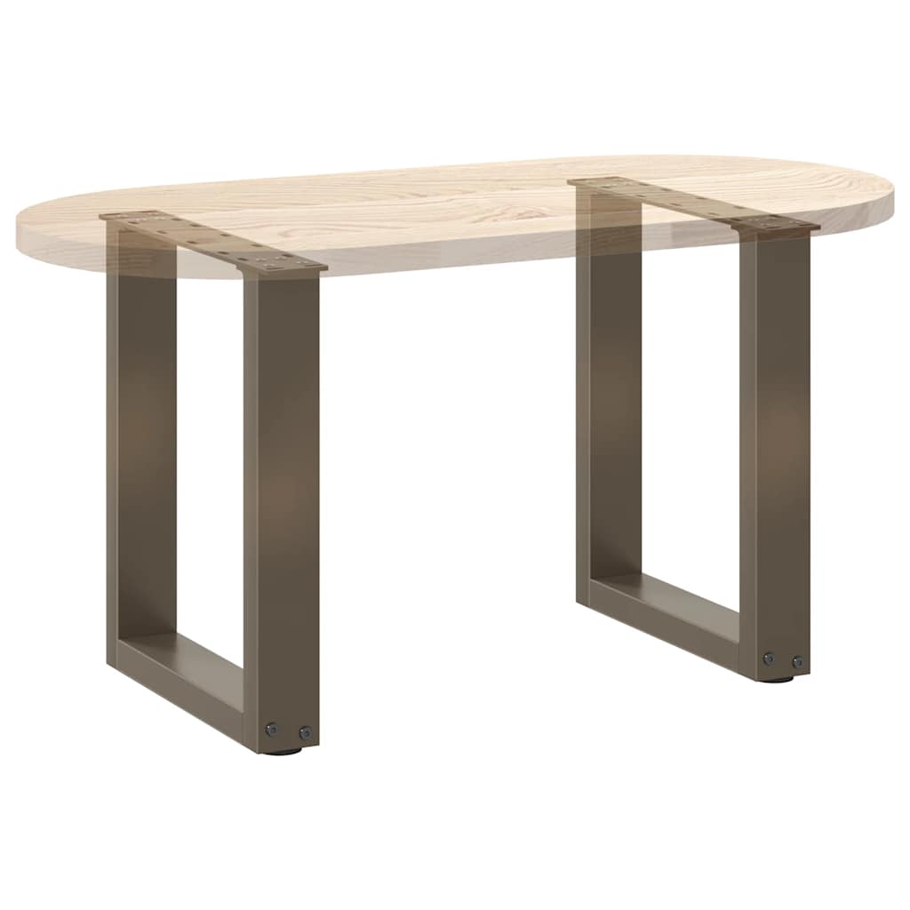 vidaXL Nogi do stolika kawowego w kształcie litery U 2 szt. Naturalna stal 28x(42-43) cm Stal