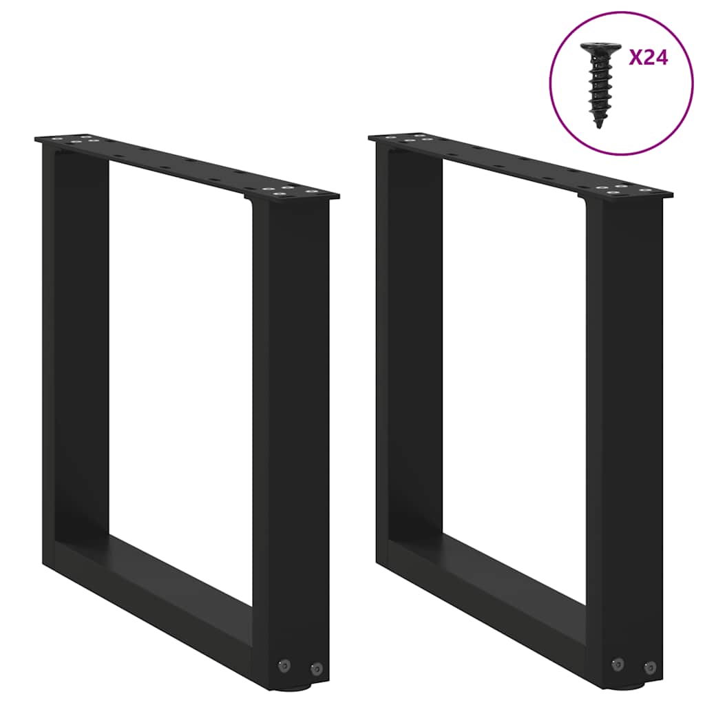 vidaXL Nogi do stolika kawowego w kształcie litery U 2 szt. Czarne 50x(42-43) cm Stal