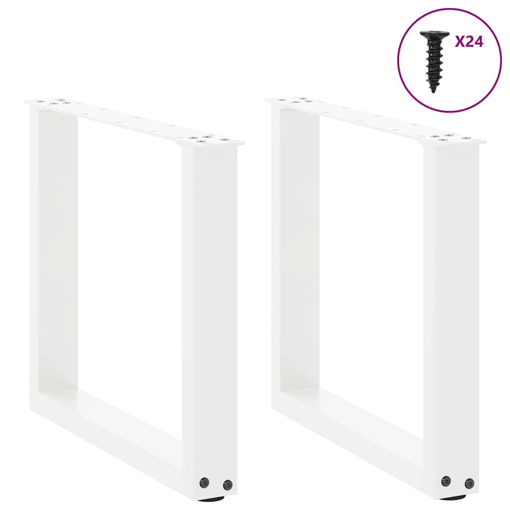 vidaXL Nogi do stolika kawowego w kształcie litery U 2 szt. Białe 50x(42-43) cm Stal