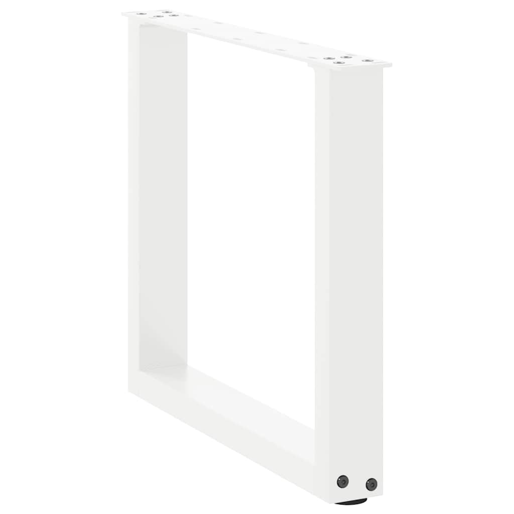vidaXL Nogi do stolika kawowego w kształcie litery U 2 szt. Białe 50x(42-43) cm Stal