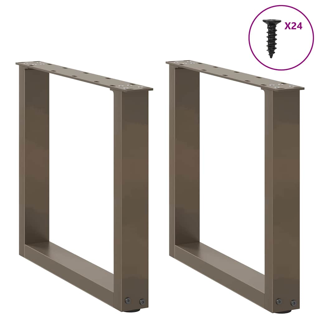 vidaXL Nogi do stolika kawowego w kształcie litery U 2 szt. Naturalna stal 50x(42-43) cm Stal