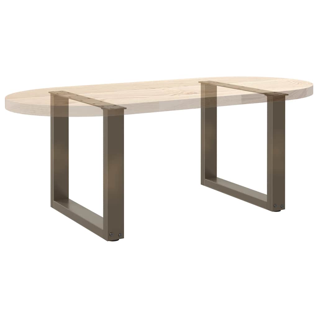 vidaXL Nogi do stolika kawowego w kształcie litery U 2 szt. Naturalna stal 50x(42-43) cm Stal