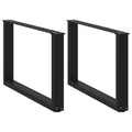 vidaXL Nogi do stolika kawowego w kształcie litery U 2 szt. Czarne 60x(42-43) cm Stal