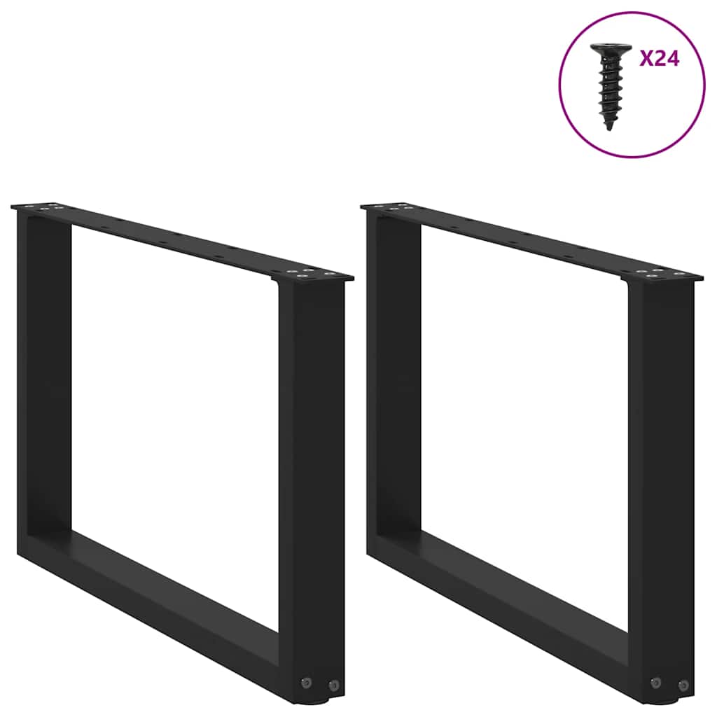 vidaXL Nogi do stolika kawowego w kształcie litery U 2 szt. Czarne 60x(42-43) cm Stal
