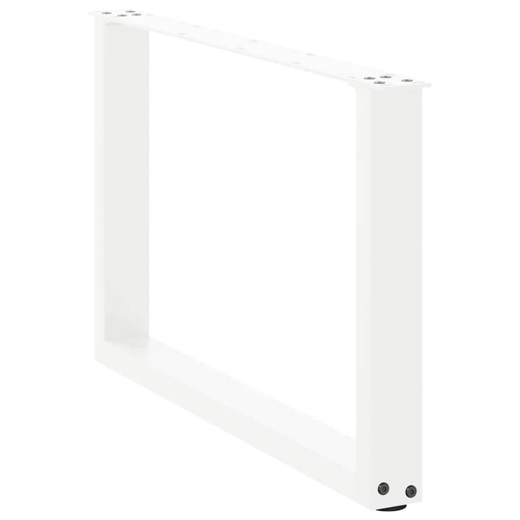 vidaXL Nogi do stolika kawowego w kształcie litery U 2 szt. Białe 60x(42-43) cm Stal