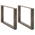 vidaXL Nogi do stolika kawowego w kształcie litery U 2 szt. Naturalna stal 60x(42-43) cm Stal
