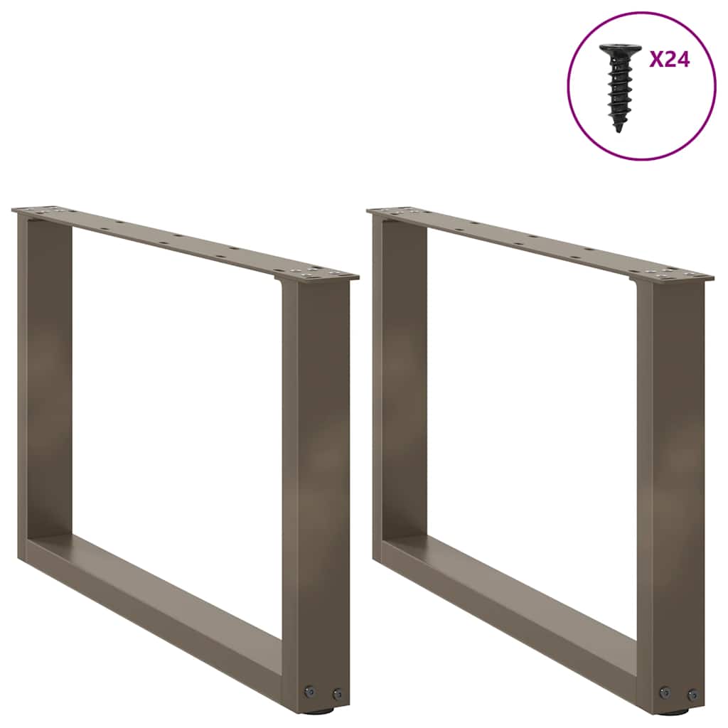 vidaXL Nogi do stolika kawowego w kształcie litery U 2 szt. Naturalna stal 60x(42-43) cm Stal