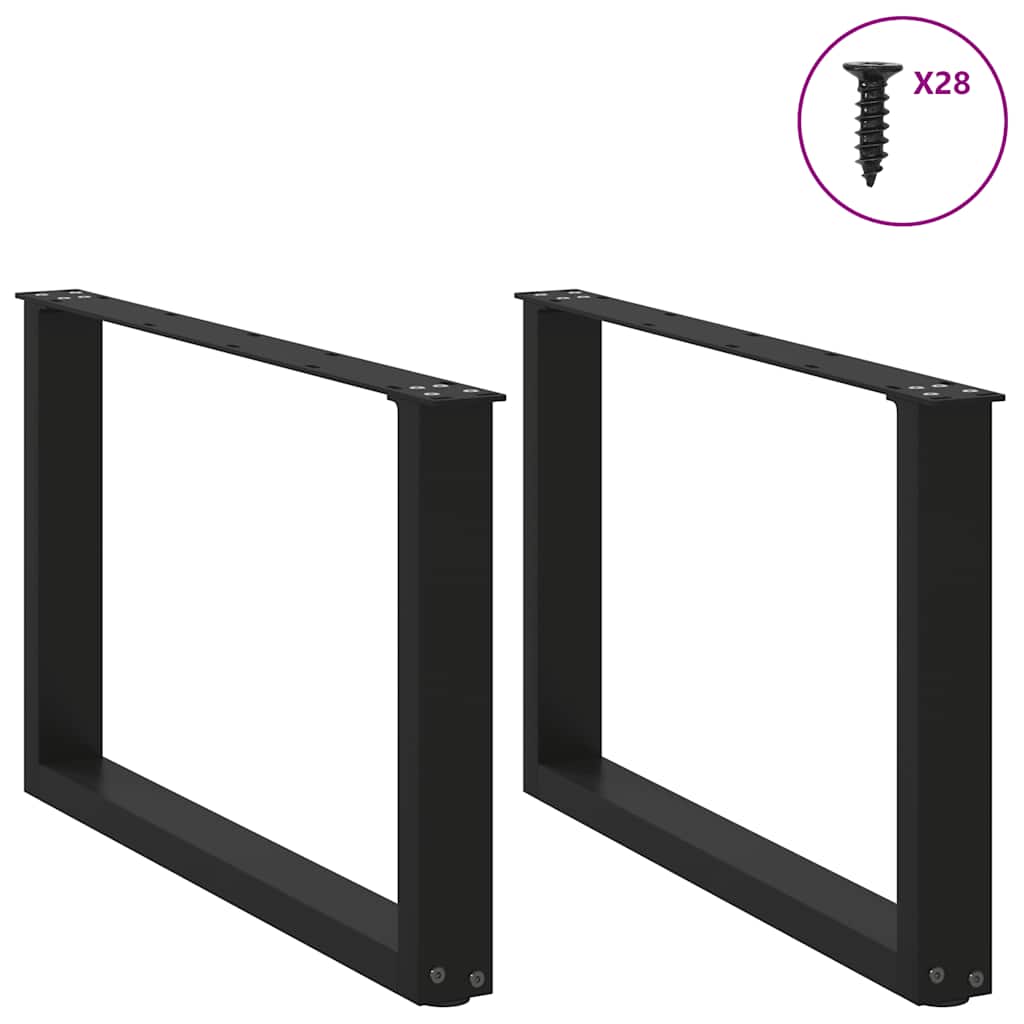 vidaXL Nogi do stolika kawowego w kształcie litery U 2 szt. Czarne 70x(42-43) cm Stal