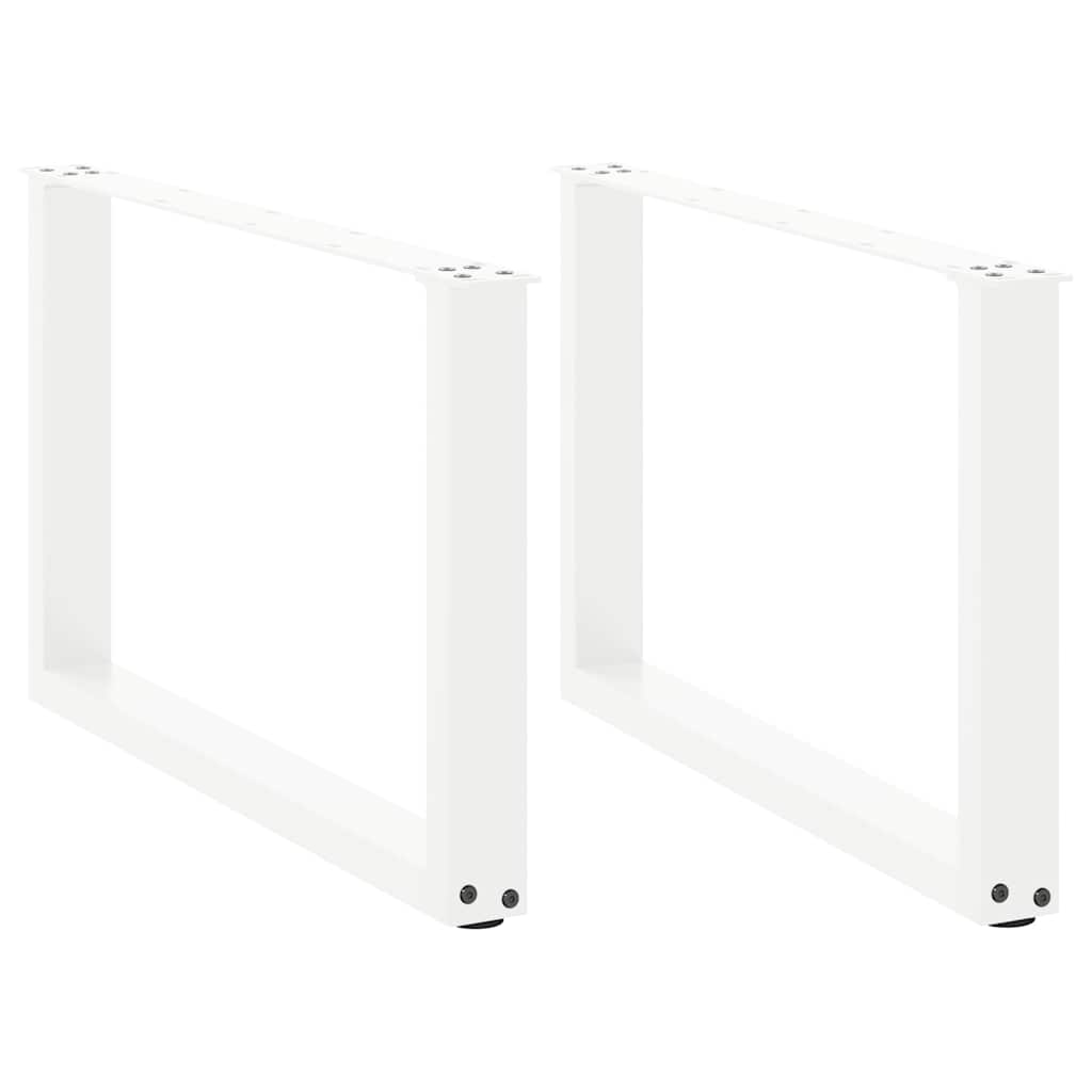 vidaXL Nogi do stolika kawowego w kształcie litery U 2 szt. Białe 70x(42-43) cm Stal