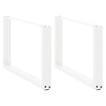 vidaXL Nogi do stolika kawowego w kształcie litery U 2 szt. Białe 70x(42-43) cm Stal