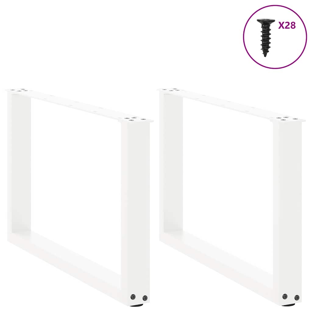 vidaXL Nogi do stolika kawowego w kształcie litery U 2 szt. Białe 70x(42-43) cm Stal