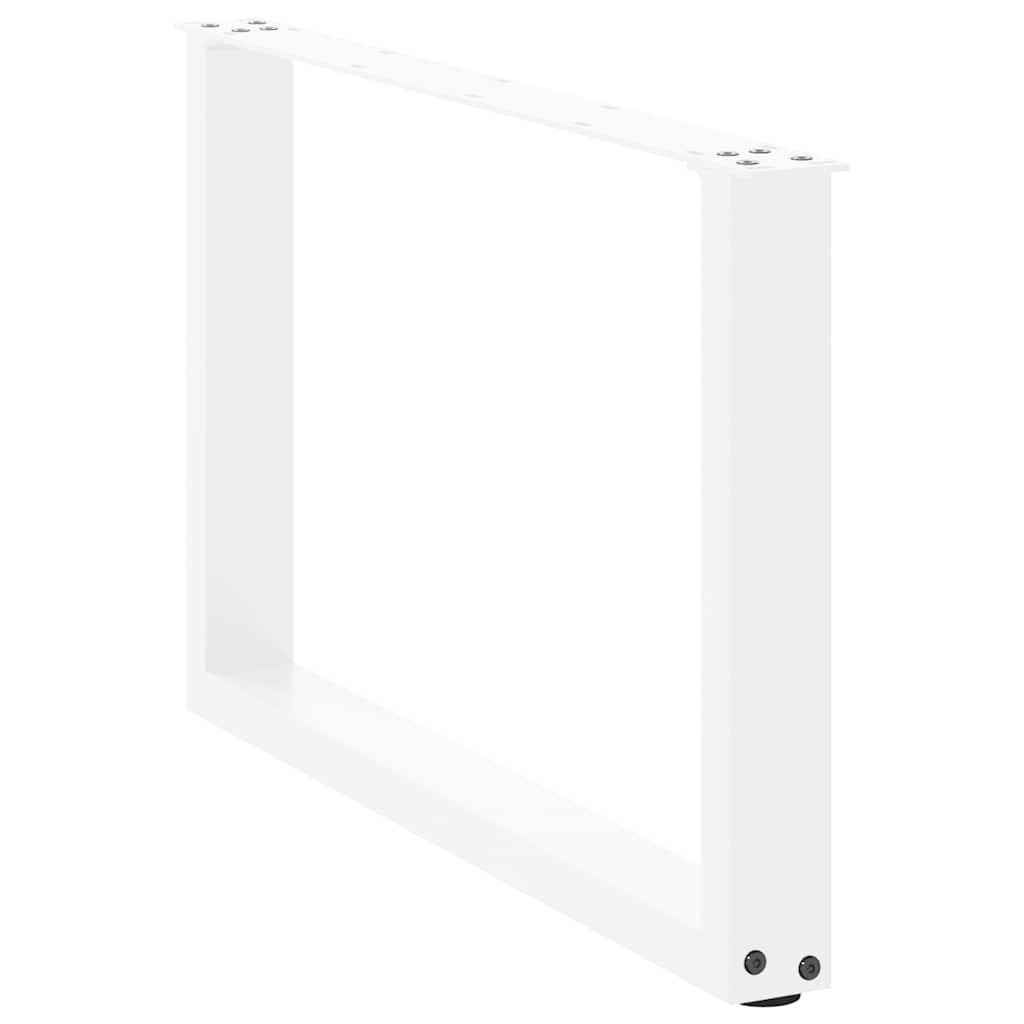 vidaXL Nogi do stolika kawowego w kształcie litery U 2 szt. Białe 70x(42-43) cm Stal