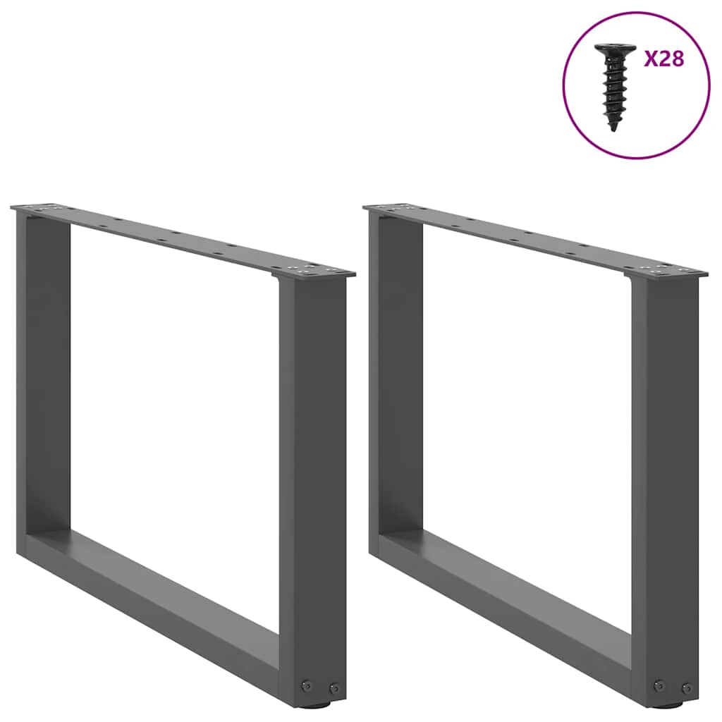vidaXL Nogi do stolika kawowego w kształcie litery U 2 szt. Antracyt 70x(42-43) cm Stal