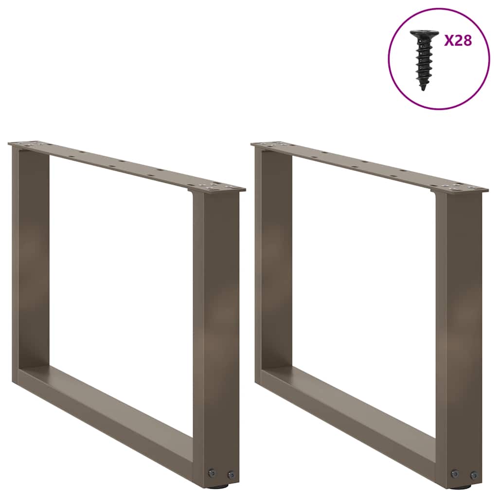 vidaXL Nogi do stolika kawowego w kształcie litery U 2 szt. Naturalna stal 70x(42-43) cm Stal