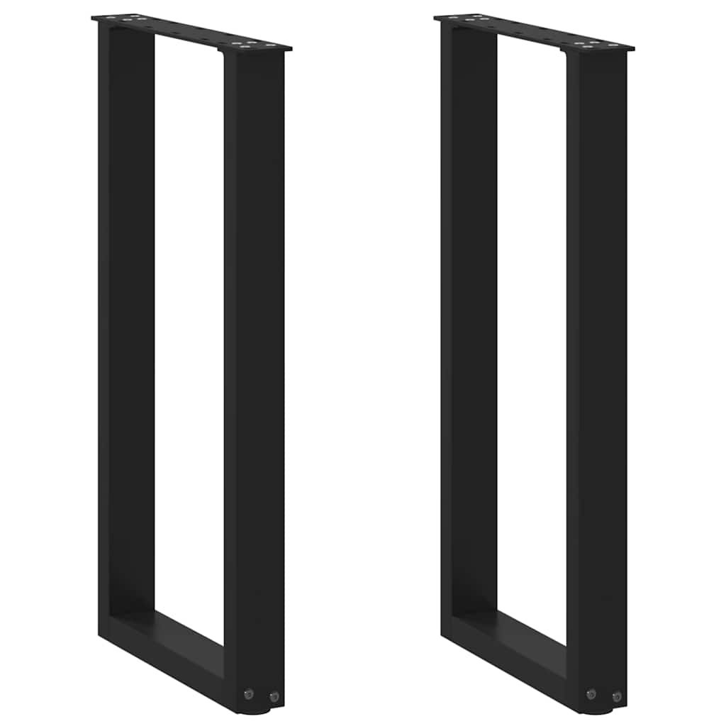 vidaXL Nogi do stołu konsolowego w kształcie litery U 2 szt. Czarne 28x(72-73) cm Stal