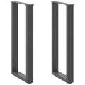 vidaXL Nogi do stołu konsolowego w kształcie litery U 2 szt. Antracyt 28x(72-73) cm Stal