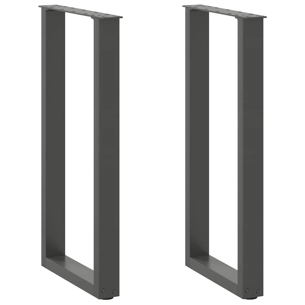 vidaXL Nogi do stołu konsolowego w kształcie litery U 2 szt. Antracyt 28x(72-73) cm Stal