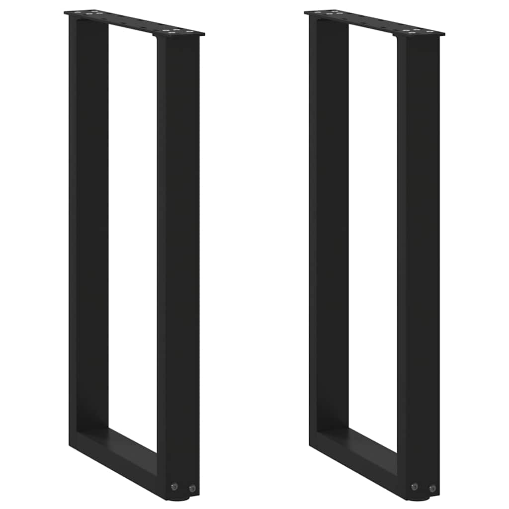 vidaXL Nogi do stołu konsolowego w kształcie litery U 2 szt. Czarne 38x(72-73) cm Stal