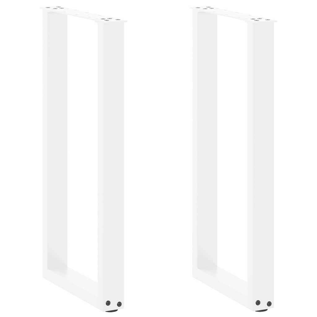 vidaXL Nogi do stołu konsolowego w kształcie litery U 2 szt. Białe 38x(72-73) cm Stal