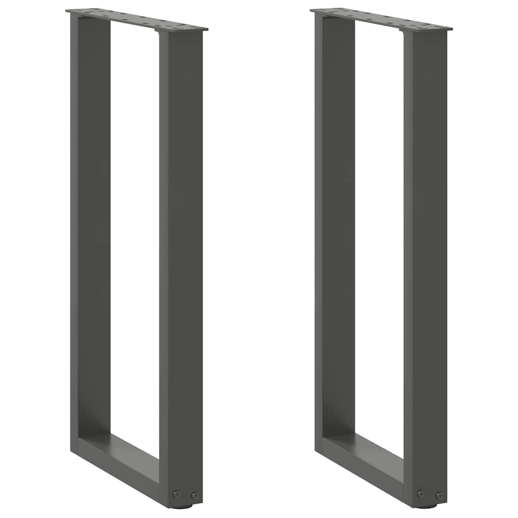 vidaXL Nogi do stołu konsolowego w kształcie litery U 2 szt. Antracyt 38x(72-73) cm Stal