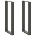vidaXL Nogi do stołu konsolowego w kształcie litery U 2 szt. Antracyt 38x(72-73) cm Stal