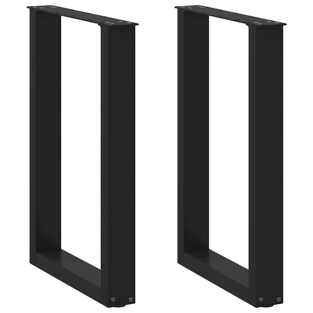 vidaXL Nogi do stołu jadalnego w kształcie litery U 2 szt. Czarne 50x(72-73) cm Stal