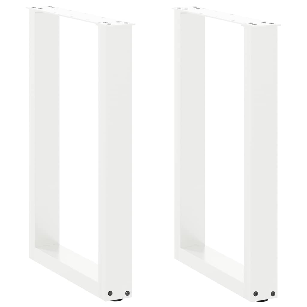 vidaXL Nogi do stołu jadalnego w kształcie litery U 2 szt. Białe 50x(72-73) cm Stal