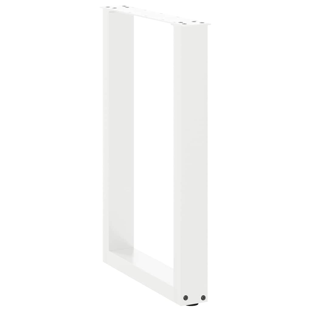 vidaXL Nogi do stołu jadalnego w kształcie litery U 2 szt. Białe 50x(72-73) cm Stal