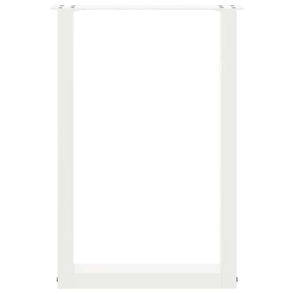 vidaXL Nogi do stołu jadalnego w kształcie litery U 2 szt. Białe 50x(72-73) cm Stal