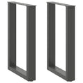 vidaXL Nogi do stołu jadalnego w kształcie litery U 2 szt. Antracyt 50x(72-73) cm Stal