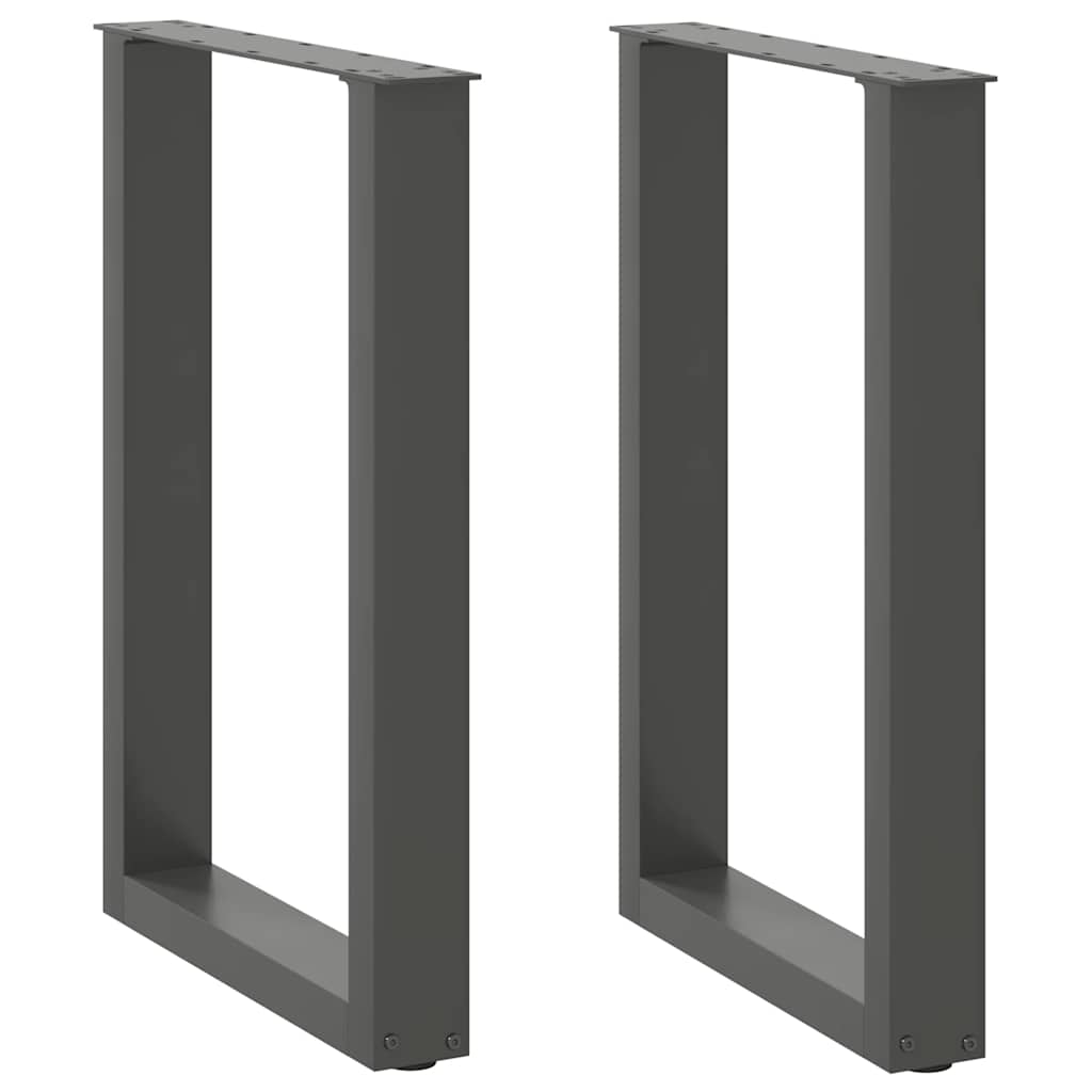 vidaXL Nogi do stołu jadalnego w kształcie litery U 2 szt. Antracyt 50x(72-73) cm Stal