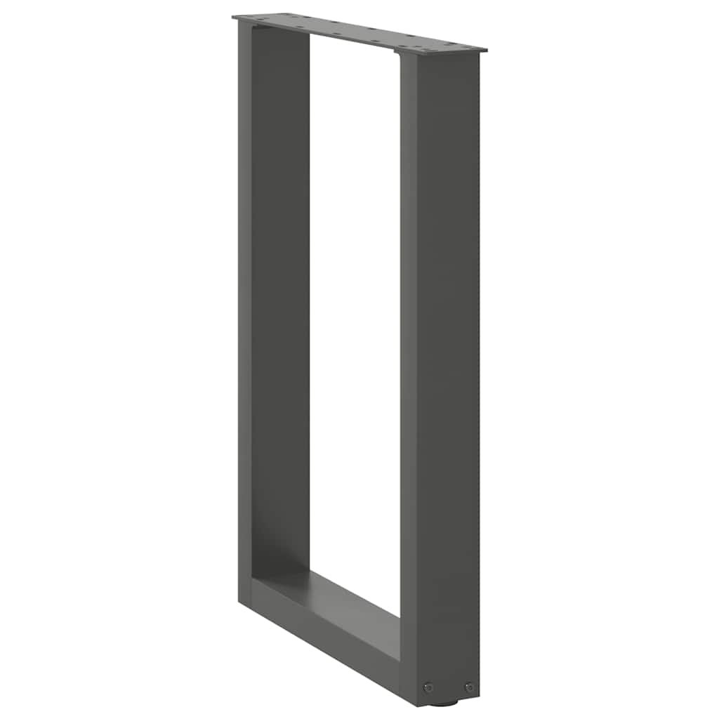 vidaXL Nogi do stołu jadalnego w kształcie litery U 2 szt. Antracyt 50x(72-73) cm Stal