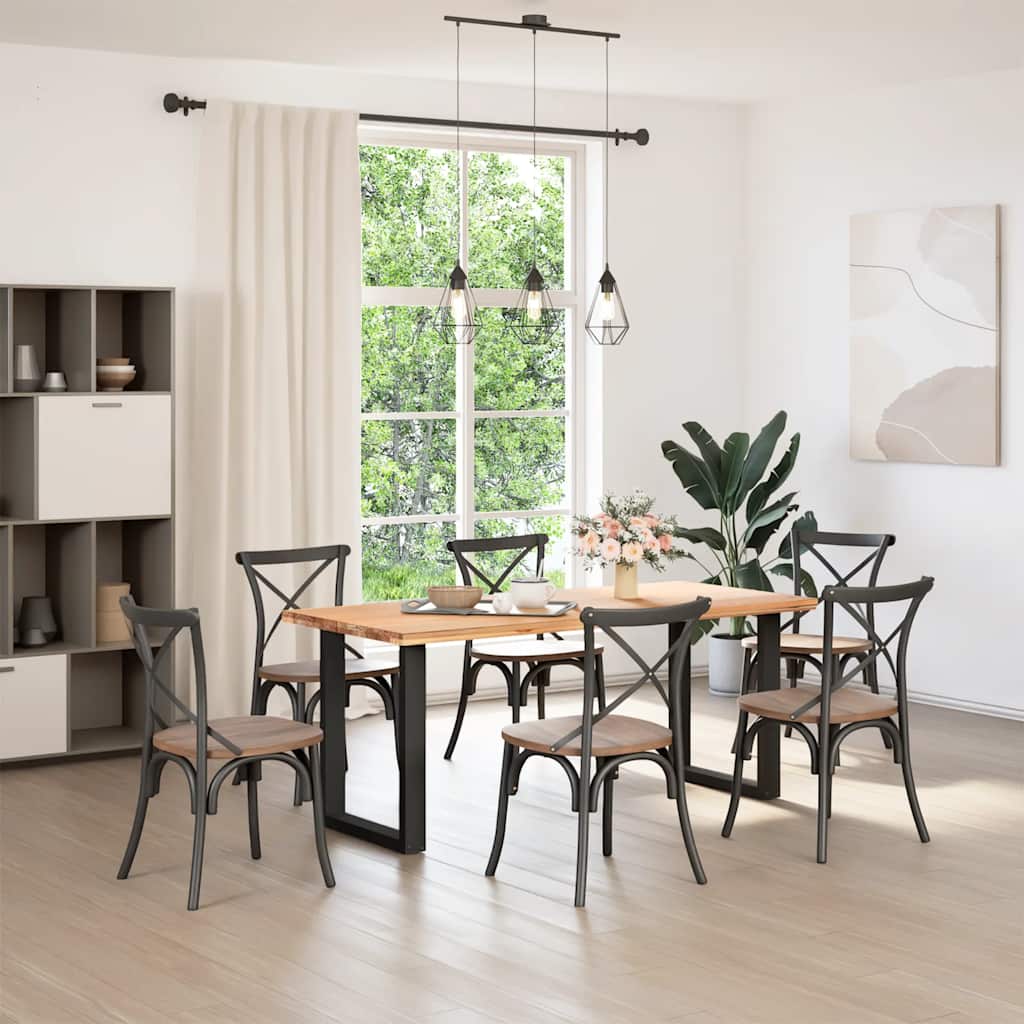 vidaXL Nogi do stołu jadalnego w kształcie litery U 2 szt. Czarne 60x(72-73) cm Stal