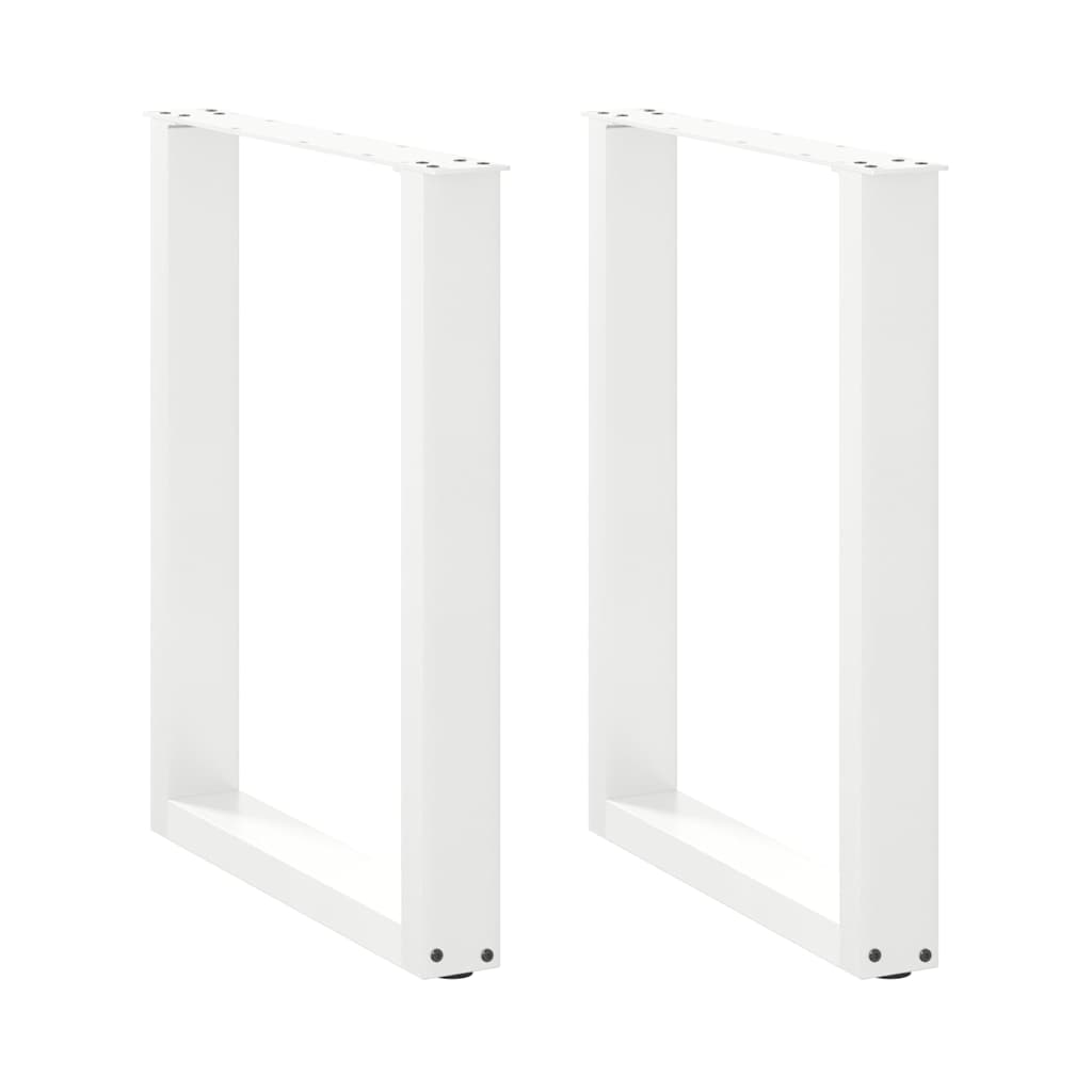 vidaXL Nogi do stołu jadalnego w kształcie litery U 2 szt. Białe 60x(72-73) cm Stal