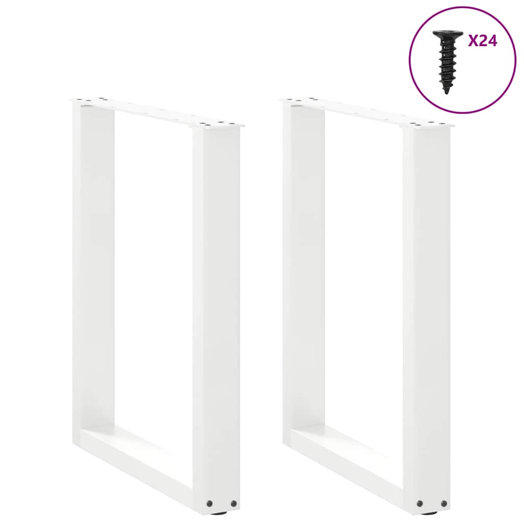 vidaXL Nogi do stołu jadalnego w kształcie litery U 2 szt. Białe 60x(72-73) cm Stal