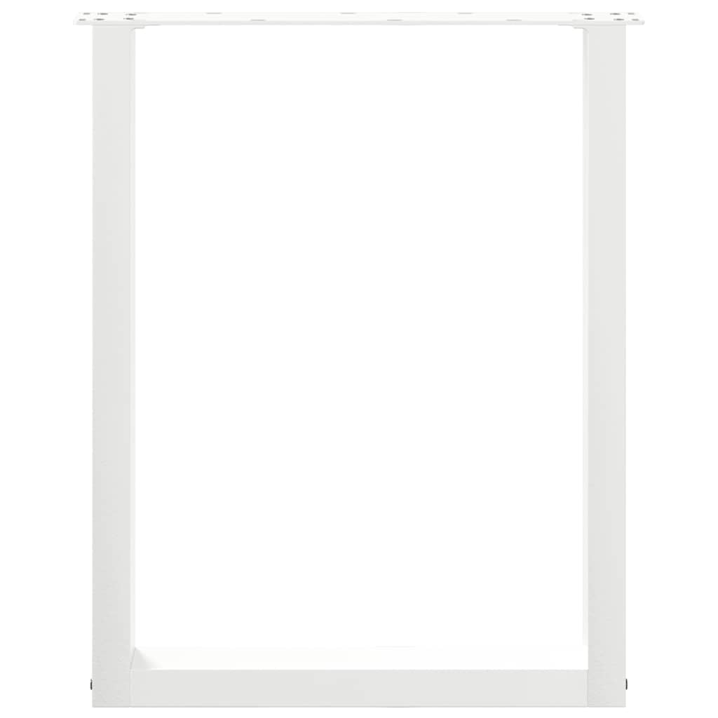 vidaXL Nogi do stołu jadalnego w kształcie litery U 2 szt. Białe 60x(72-73) cm Stal