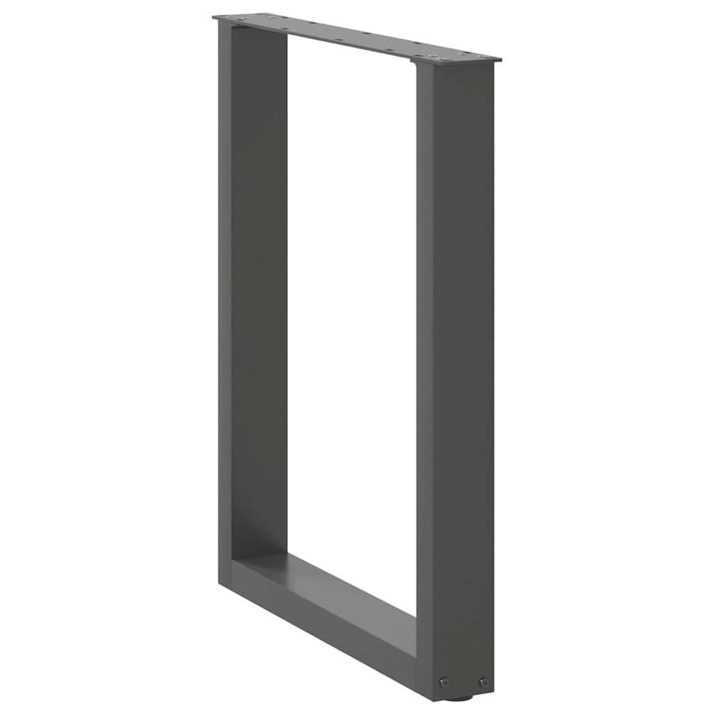 vidaXL Nogi do stołu jadalnego w kształcie litery U 2 szt. Antracyt 60x(72-73) cm Stal