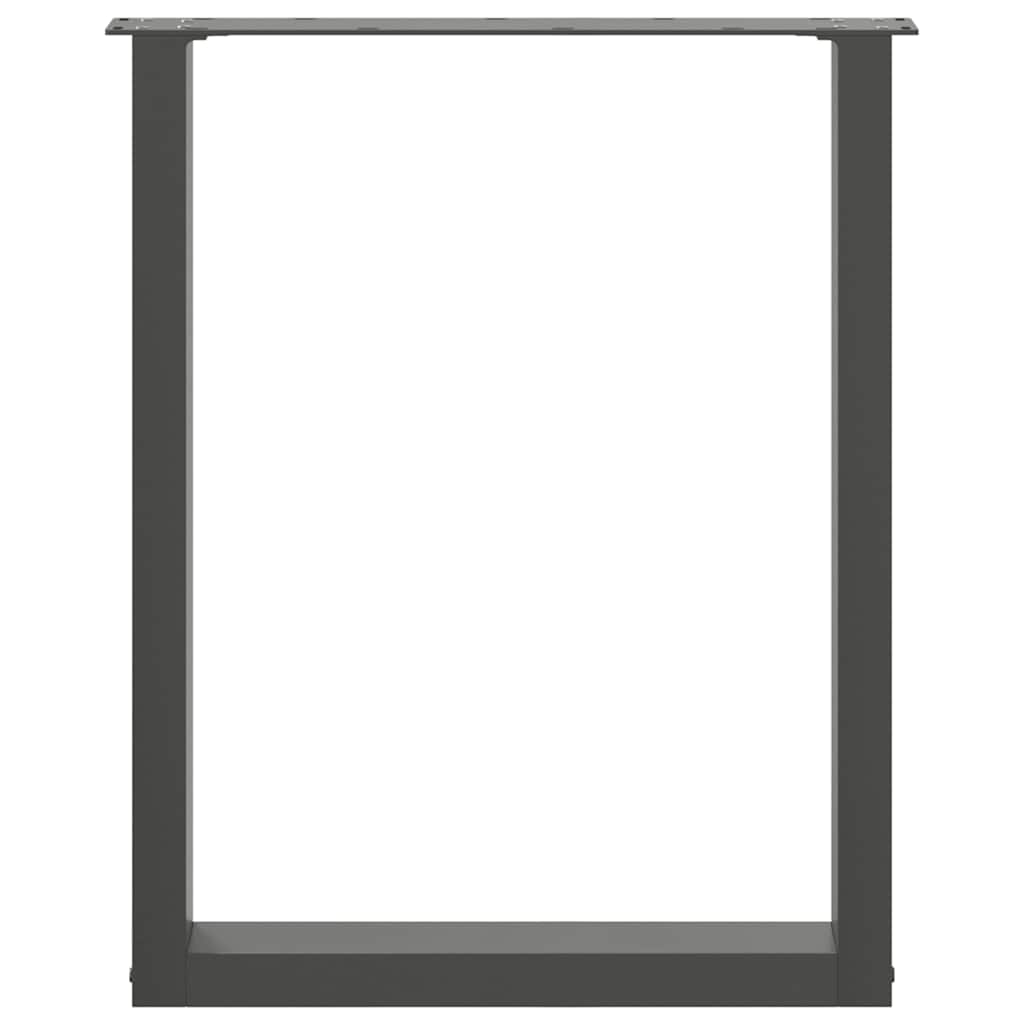 vidaXL Nogi do stołu jadalnego w kształcie litery U 2 szt. Antracyt 60x(72-73) cm Stal