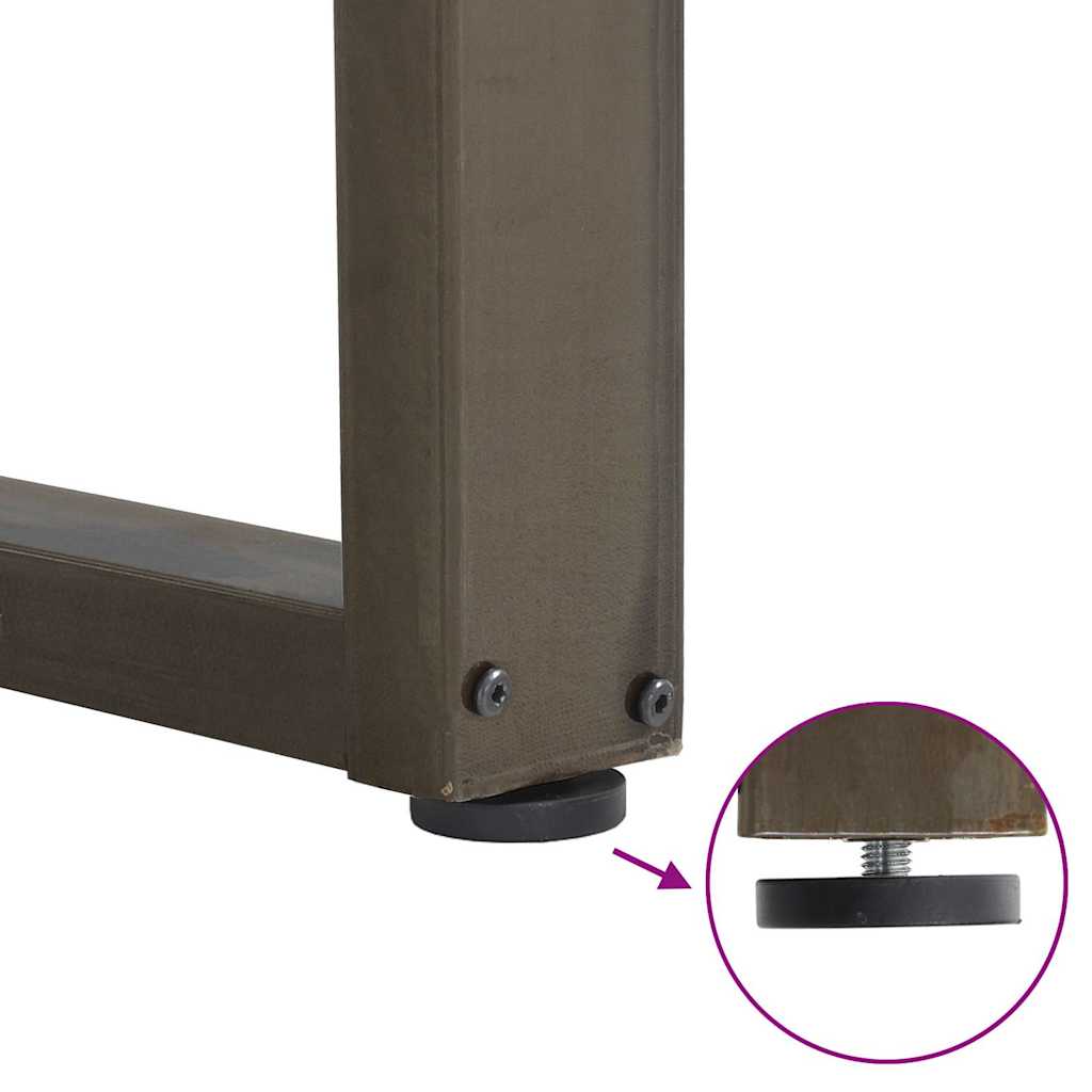 vidaXL Nogi do stołu jadalnego w kształcie litery U 2 szt. Naturalna stal 60x(72-73) cm Stal