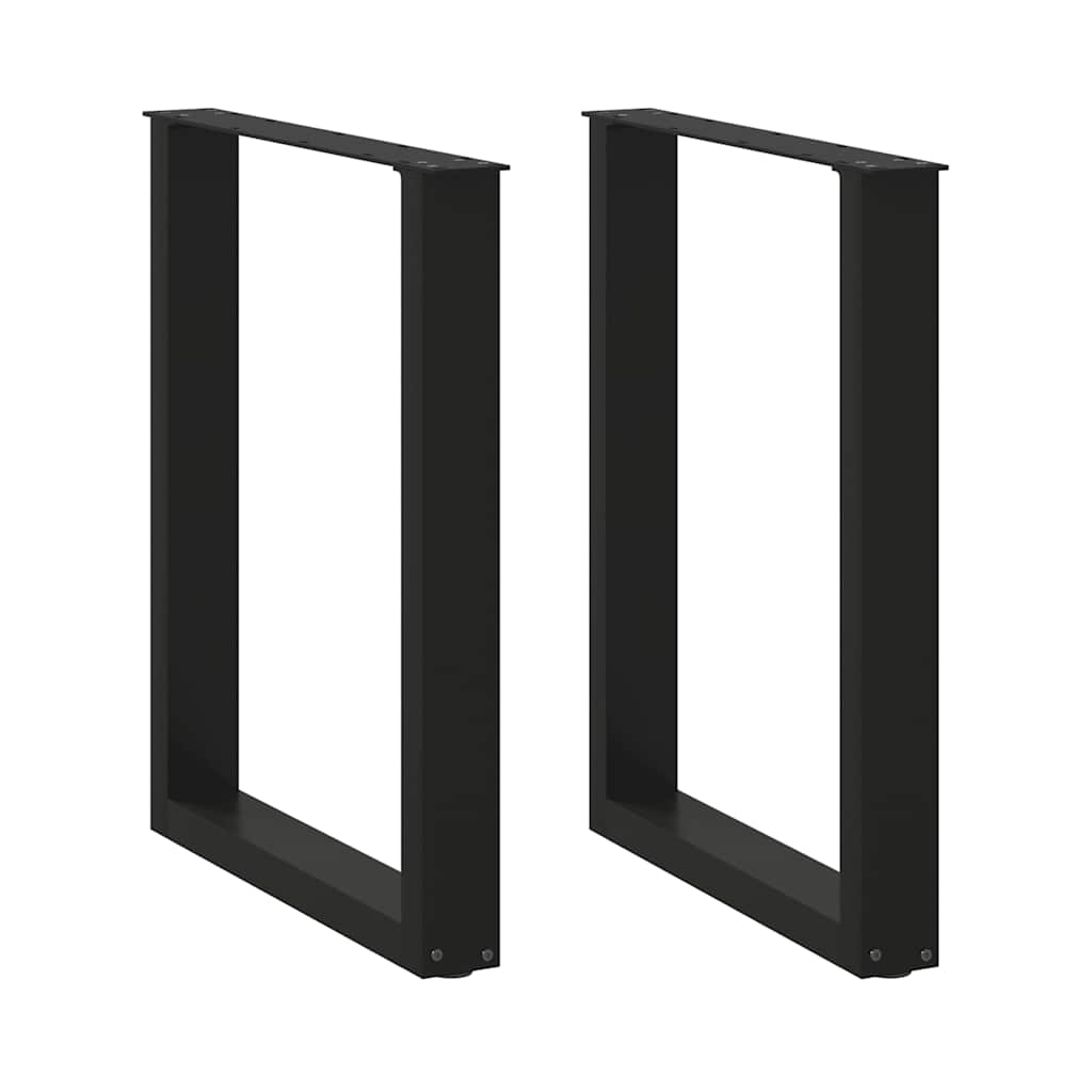 vidaXL Nogi do stołu jadalnego w kształcie litery U 2 szt. Czarne 70x(72-73) cm Stal
