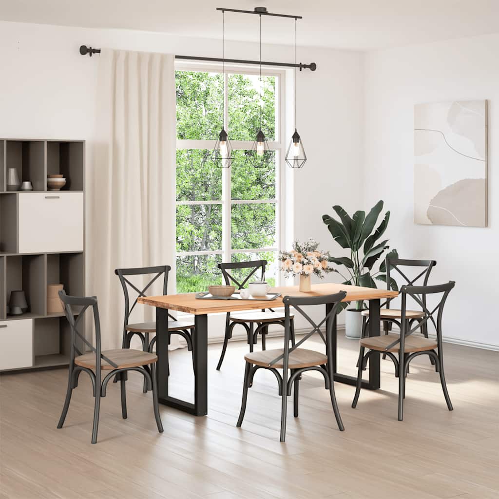 vidaXL Nogi do stołu jadalnego w kształcie litery U 2 szt. Czarne 70x(72-73) cm Stal