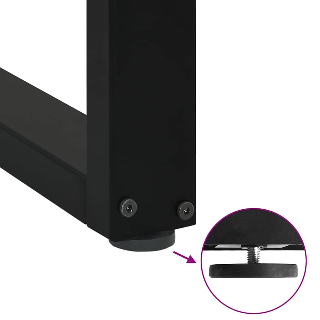 vidaXL Nogi do stołu jadalnego w kształcie litery U 2 szt. Czarne 70x(72-73) cm Stal