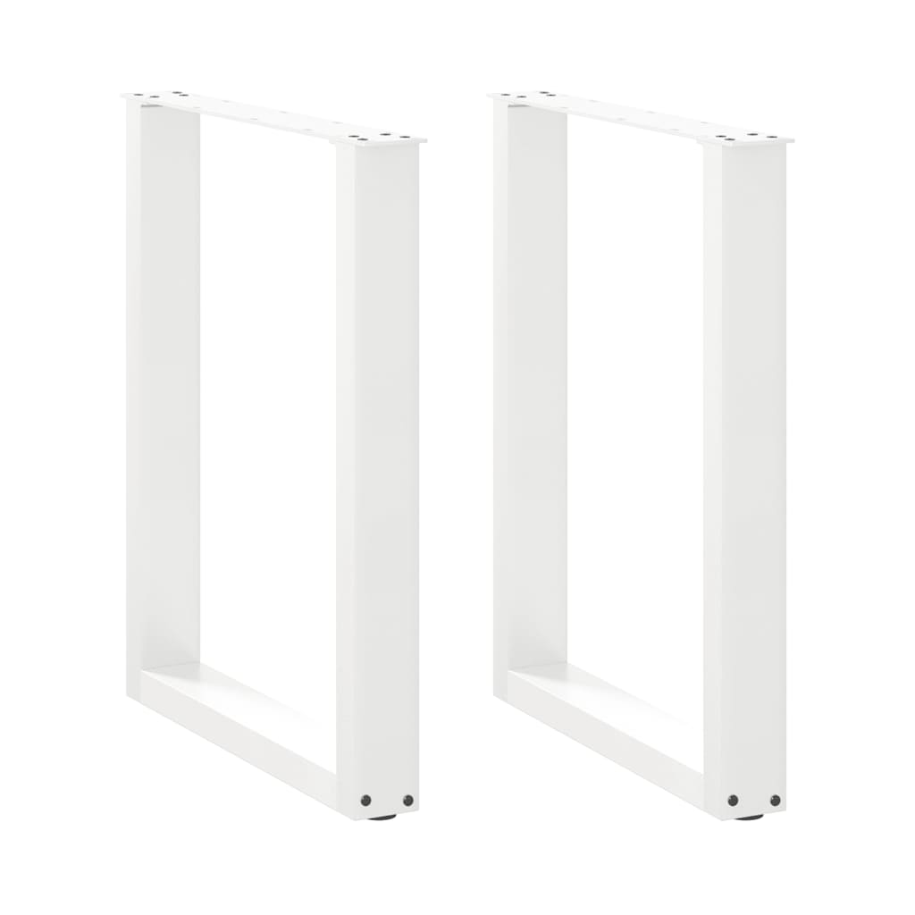 vidaXL Nogi do stołu jadalnego w kształcie litery U 2 szt. Białe 70x(72-73) cm Stal
