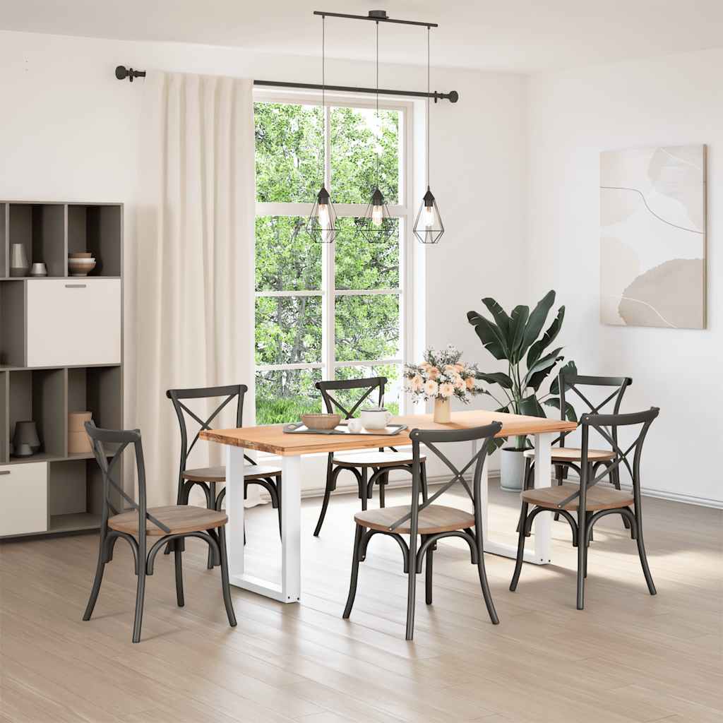 vidaXL Nogi do stołu jadalnego w kształcie litery U 2 szt. Białe 70x(72-73) cm Stal