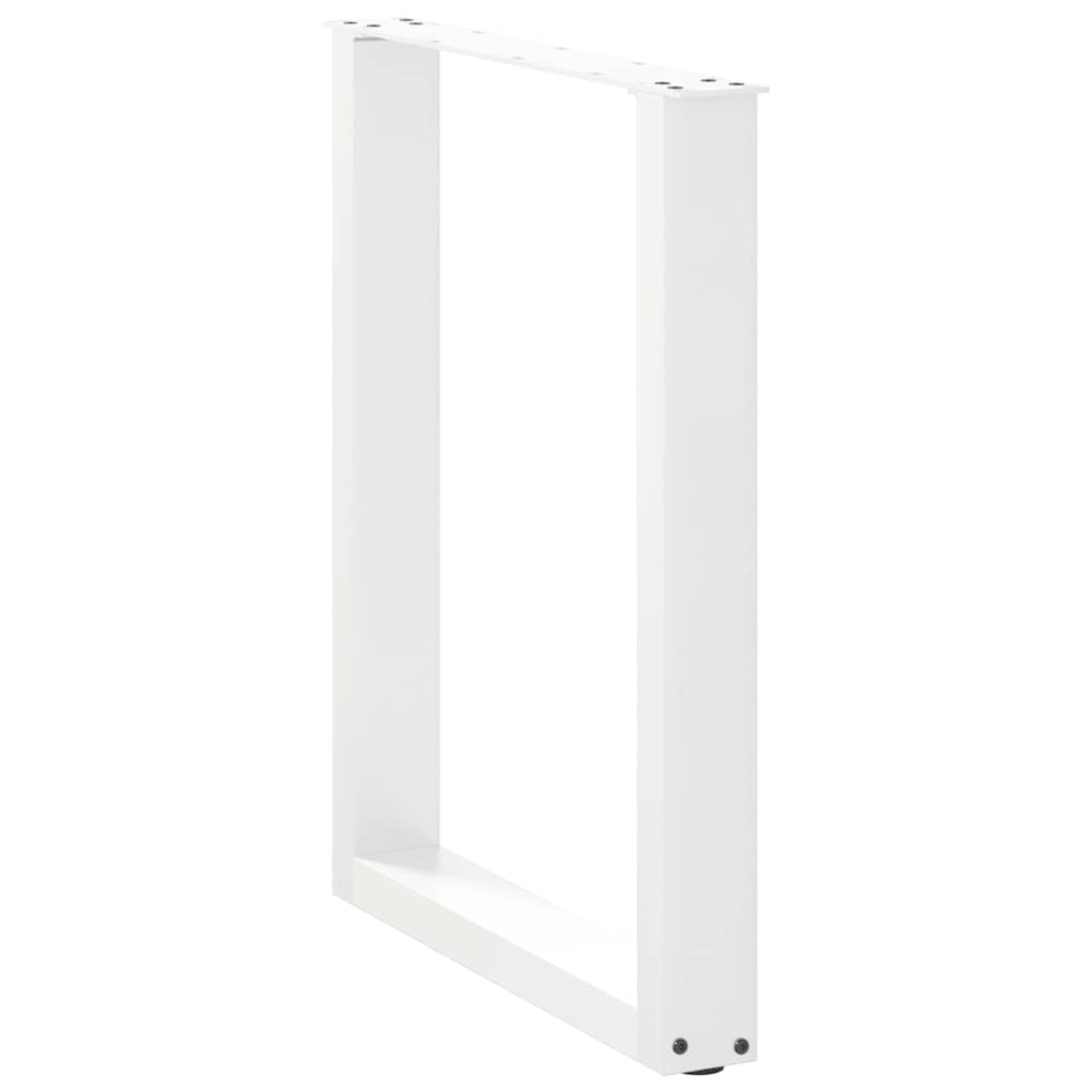 vidaXL Nogi do stołu jadalnego w kształcie litery U 2 szt. Białe 70x(72-73) cm Stal