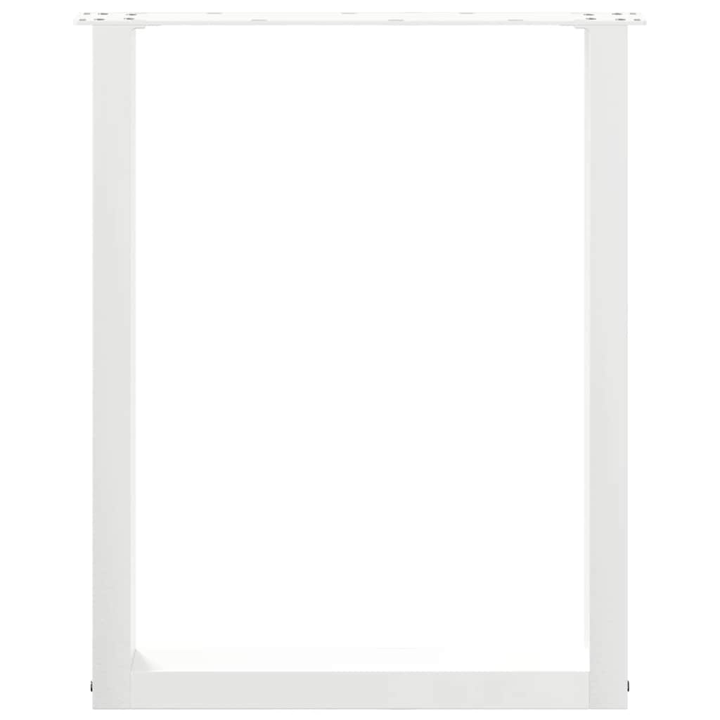 vidaXL Nogi do stołu jadalnego w kształcie litery U 2 szt. Białe 70x(72-73) cm Stal