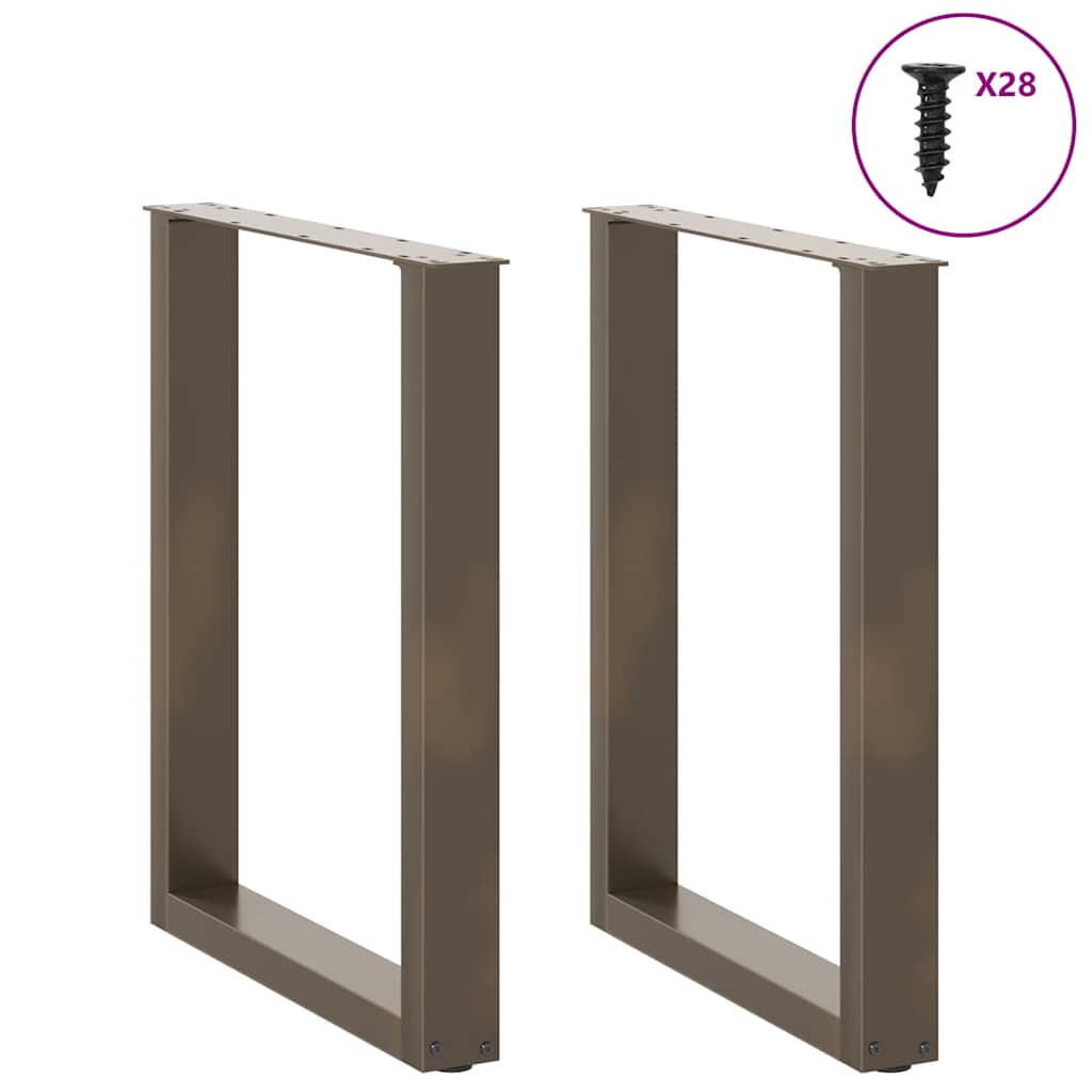 vidaXL Nogi do stołu jadalnego w kształcie litery U 2 szt. Naturalna stal 70x(72-73) cm Stal